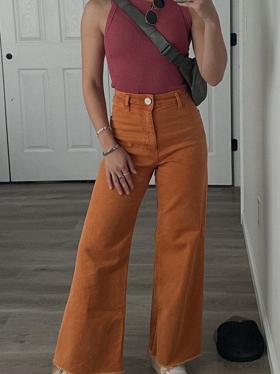 Zara Denim - Zara The Marine Straight Jeans in Orange